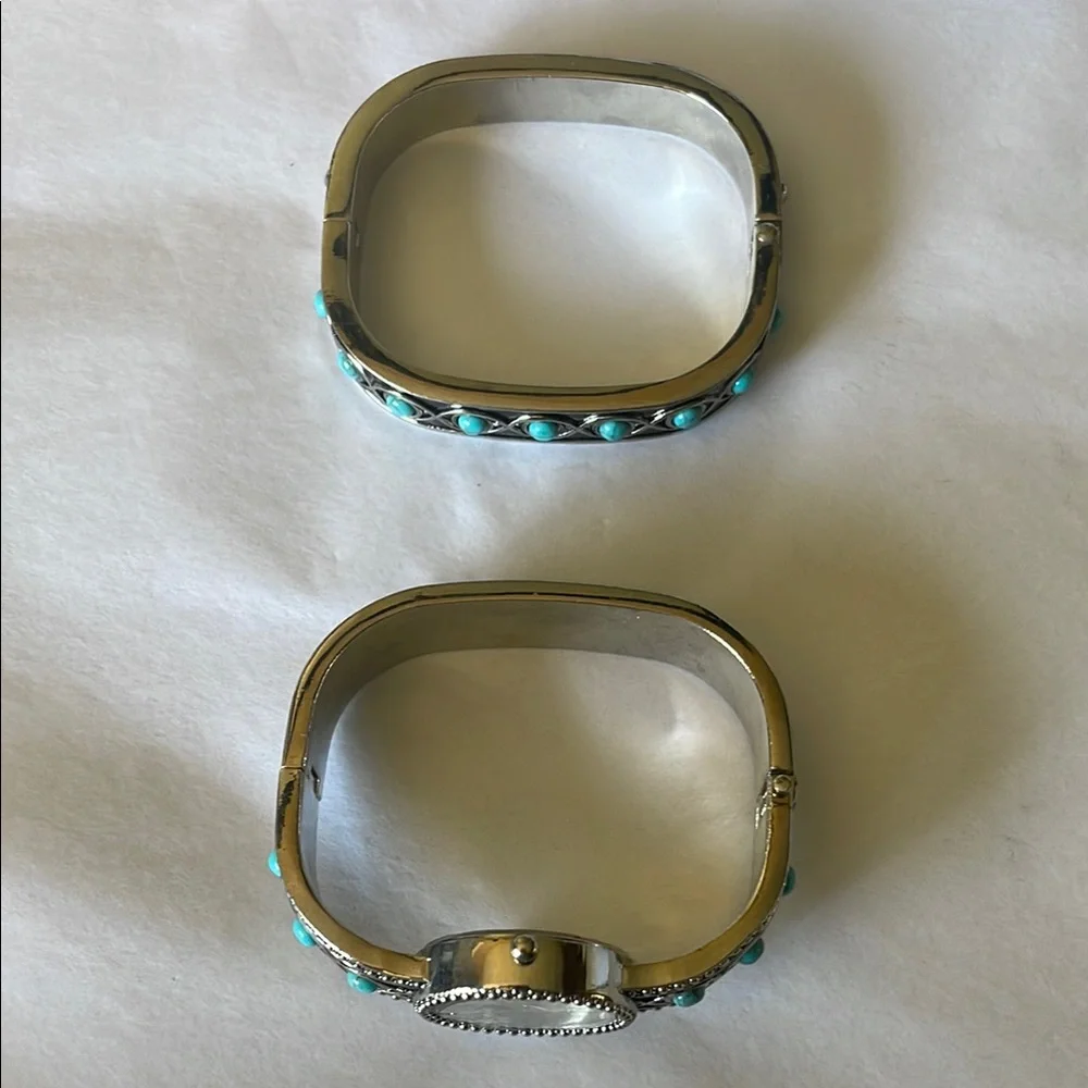 Stylish‎ Silver Watch and Bangle Set
